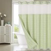 Muuyi Fabric Shower Curtains with Snap in Liner,No Hooks Needed,Tassels