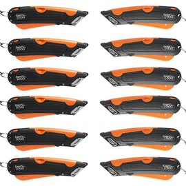 Easy Box Cutter 1000 Orange STD - Utility Knife, Box Cutter Ergonomic Handle for Precise Cutting - Durable Multi-use Tool - Safe and Reliable - Ideal for Home and Office Use (Pack Of 12)