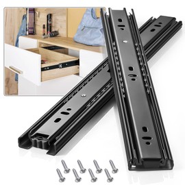 VAGUDE Drawer Slides 1 Pair Full Extension 10 12 14 16 18 20 22 24 inch Side Mount Rails Dresser Cabinet Bracket Replacement Ball Bearing Tracks Guide Metal Runner 100 LB (Basic-1 Pair, 12 Inch)