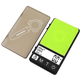 Báscula de Café Espresso Con Temporizador 1000g x 0,1g, Bandeja de Goteo, 35 Onzas, Alfombrilla de Silicona y Visualización