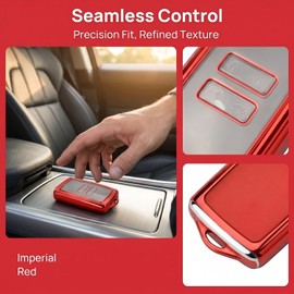 MEDZUK Key Case Compatible with Mitsubishi ASX 2023-2025 2026 TPU Car Key Case with Key Fob, Accessories Protection Key Case (Red)