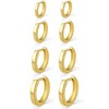 PRETOLE 4 Pairs Gold Huggie Earrings,14K Gold Plated Small Gold