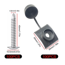 Dome Corrugated Sheets Mounting Material Pack of 100 Spacers Corrugated Plate Mounting with Screws for Attaching Trapezoidal Corrugated Roofs Corrugated Sheet Patio Roof Sheets (Dark Grey)