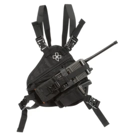 COAXSHER RP-1 Scout Radio Chest Harness for 2 Way Radio & Electronics | Search and Rescue, Ski Patrol, Emergency Response - Black
