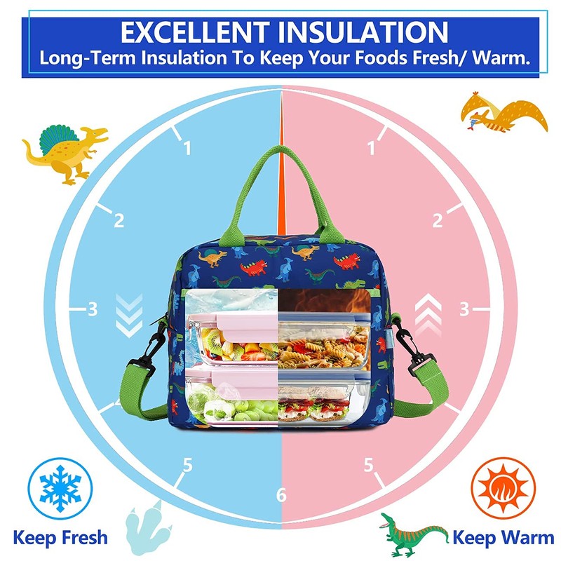 Vonxury Children's Insulated Lunch Box Bag Thermal Lunch Bag with