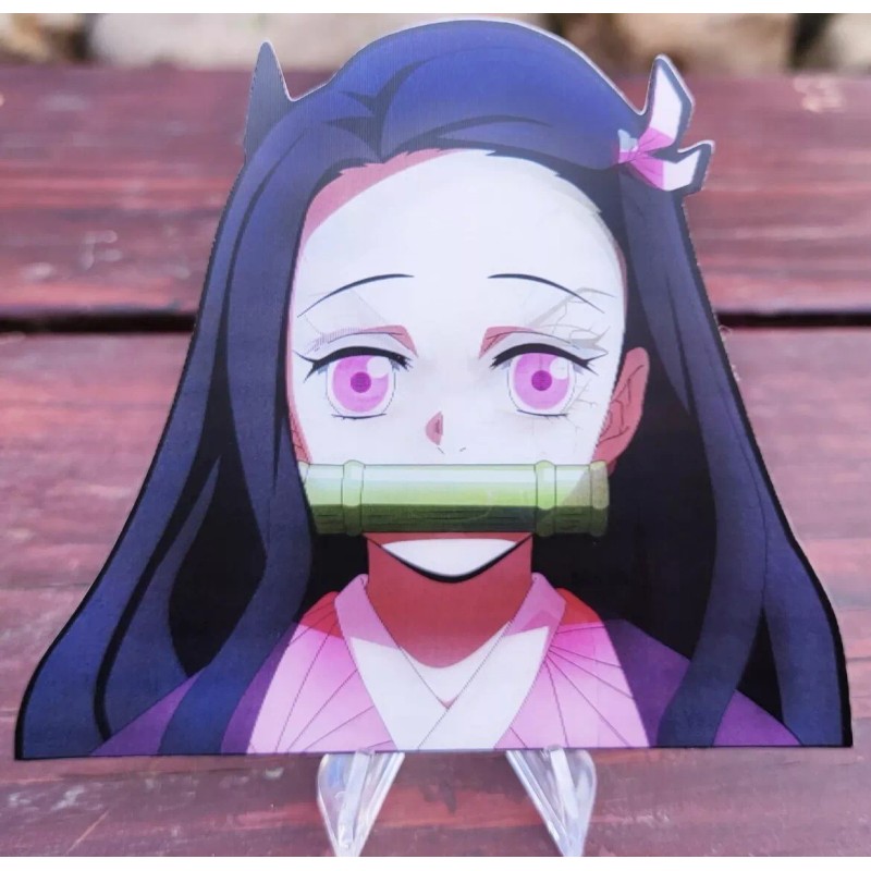 Nezuko with Horn Demon Slayer 3D Lenticular Motion Car Sticker
