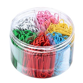 500 Clips De Papel De Colores, Clips Papeleria Colores, Clips De Papel Surtidos Con Caja De Plástico, Para Papeleo, Oficina, Escuela y Uso Personal, Oficina Sujetador Organizar, 33mm