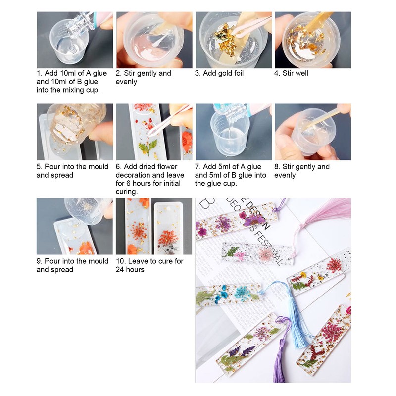 Bookmark Resin Molds Tear Resistant Reusable Bookmark Mold Tassels Kit
