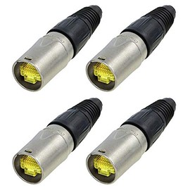 (4 Pack) Genuine Neutrik NE8MX-1 Ethercon Cable Connector Nickel Housing NEW Model!