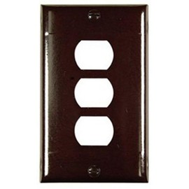 Legrand Pass & Seymour K3 Plastic Despard Opening Wall Plate, 1 Gang, Three Horizontal Opening, Includes Mounting Straps, Brown (1 Count)