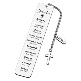 Christian Bookmark, 2025 Bible Bookmarks, Book Markers for Reading, First Communion Gifts for Girls, Confirmation Gifts for Teen Girls, 2025 Senior Gifts for Graduation, Baptism Gifts for Girls Boys