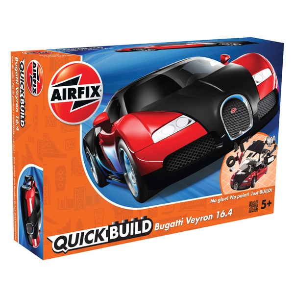Airfix Quickbuild J6020 Quickbuild Bugatti 16 4 Veyron Black Red