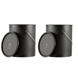 House Naturals 1 Gallon Plastic Paint Bucket can for Paint Storage 128oz Black All Plastic Made in USA