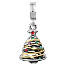 JMQJewelry Christmas Tree Birthstone Crystal Dangle Womens Beads Charm for Bracelets Mom Daughter Sister Grandma Jewelry