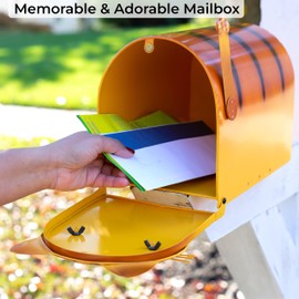 Made Easy Kit Metal Mailbox Animal Design - Fast Straight Forward Post Mounting Bracket Install - Durable All Weather Rust Resistant - Letters, Mail, Small Packages (Standard, Dog Brown)