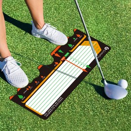 Gismelio Golf Training Mat for Beginners Posture Assistance and Entry-Level Stance Corrector Trainer with Golf Training Aid (‎Surface Non-Woven Fabric+Bottom Rubber)