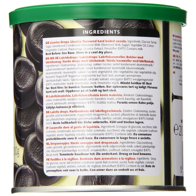 Taveners Licorice Drops, 200g 7.05 Ounce Tin
