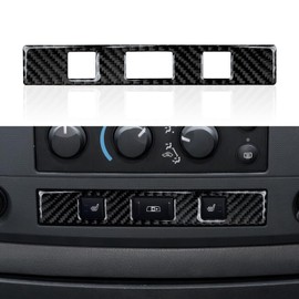 BRMYL Seat Control Panel Decals for 2006 2007 2008 Dodge Ram 1500 2500 3500 Accessories Carbon Fiber Interior Stickers, C