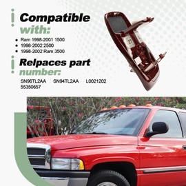 Front LED Overhead Dome Light Console Storage Assembly Interior Compatible with Ram 1998-2002 1500 2500 Ram 3500 Replaces SN96TL2AA SN94TL2AA L0021202 55350657 (Peach Wood)