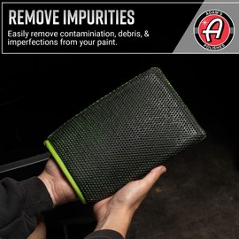 Adam's Clay Mitt (Green, 2pk) - Car Detailing Medium Grade Clay Mitt Glove Quickly Removes Debris from Your Vehicle Exterior Paint, Glass, Wheels, Chrome & More