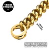 txprodog Chew Proof Gold Dog Chain Collar, 15mm Thick Heavy