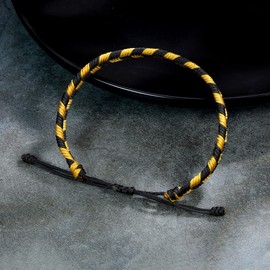 JENDEAR SHINE Braided Rope Bracelet for Men, Plaid Pattern Hand Braided Adjustable Nylon Bracelet, Birthday Friendship Gift for Men.