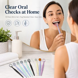 10-Pack Dental Mirror Set for Oral Inspection – High-Definition Mouth Mirrors for Teeth, Pets & Beauty Use