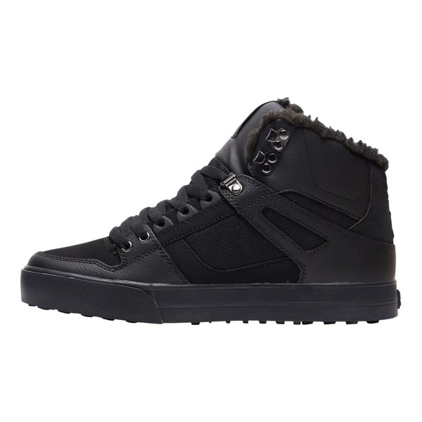 DC Men's Pure HIGH-TOP WC WNT Skate Shoe, Black/Black/Black, 8