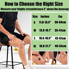 hzkais Knee Support (Pair), Knee Brace, Knee Support Brace, Anti Slip Knee Brace, Knee Sleeves for Men Women, Knee Brace Football, Running, Knee Support Brace Designed To Alleviate Pain(L)