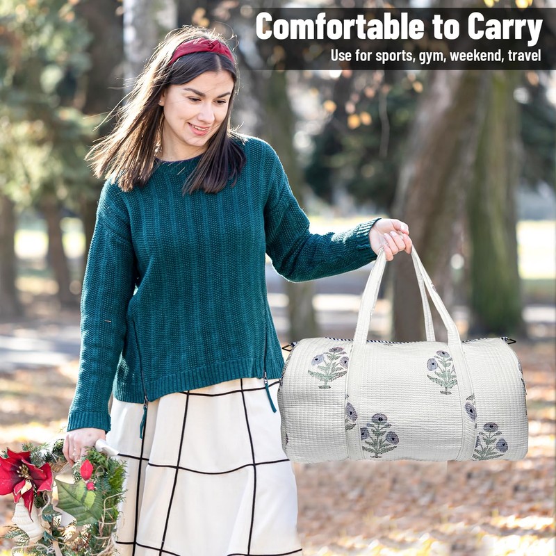 Duffle Bag – Handmade Block Print Duffle, Boho, Weekender, Travel