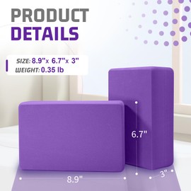 Yoga Blocks 4 Pack - High Density EVA Foam Bricks Yoga Foam Exercise Blocks for Yoga, Pilates, Meditation, Supports Deepen Poses, Non-slip and Lightweight - Yoga Essentials for Women