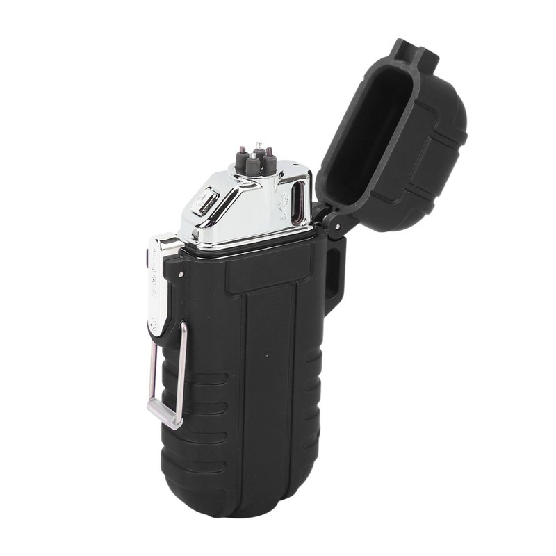 Outdoor Double Arc Electric Lighter Portable Waterproof Flashlight Lighter Charging