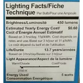 GE (3 pack) GE 66256 - bright stik LED Tubular Light Bulb 2700K 5 watt LED