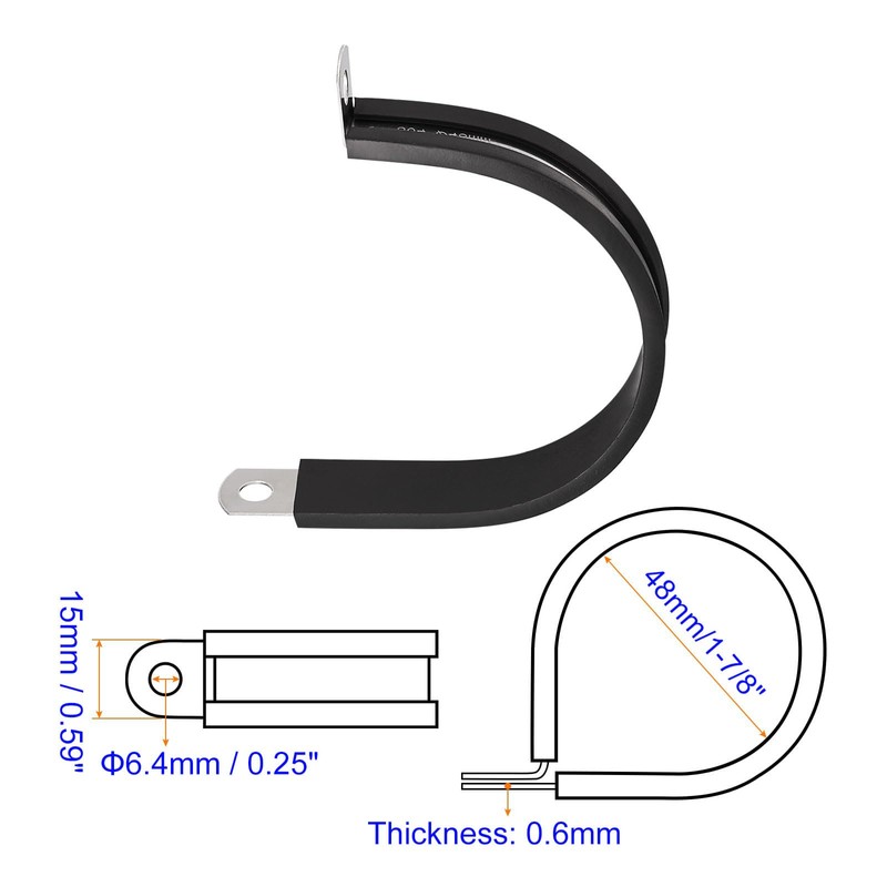 Edinstry 12pcs Rigid Pipe Straps 48mm Diameter Tension Tube Clip