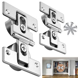 Mdkave 180-Degree Bifold Door Hinges,Bifold Cabinet Door Hinge,Double Cup Concealed Hinge for Cabinets,Closet and Furniture（Zinc Alloy 2 Pack