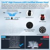Hibbent All Metal cUPC Certified Rain Shower Head, 12'' High