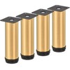 TCHOSUZ 4 Inch Metal Furniture Legs, Stainless Steel Gold Round