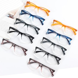 Reducblu 10-Pack Reading Glasses Designer Readers for Men Women(+1.25)
