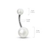 Pierced Owl 14G 316L Stainless Steel Imitation Pearl Navel Belly