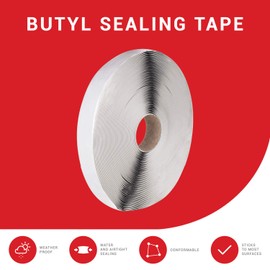 CRL Black 1/16" x 3/8" Butyl Architectural Glazing Tape - 50 Foot Roll