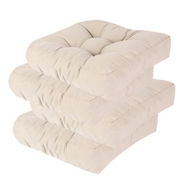 RACE LEAF 4 Pack 17x17 Inch Patio Chair Cushions, Memory Foam Seat Cushions Waterproof with Tufted Design & Non-Slip Backing (Khaki)