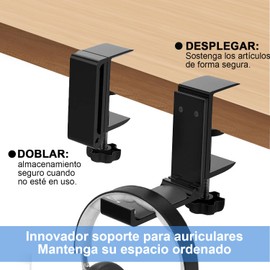 EDINNO Soporte para Audífonos, Soporte para Colgar Auriculares, Universal Headset Stand, Gancho de Aluminio para Juegos de PC, con Almohadilla de Silicona, Apto para Todo Tipo de Auriculares