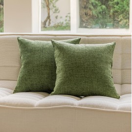 Home Brilliant Set of 2 60 x 60 Cushion Covers Dark Green St Patricks Day, Durable Burlap Linen Cushion Covers 60x60, Home Decoration Large Cushions for Party, 24 inch, Green