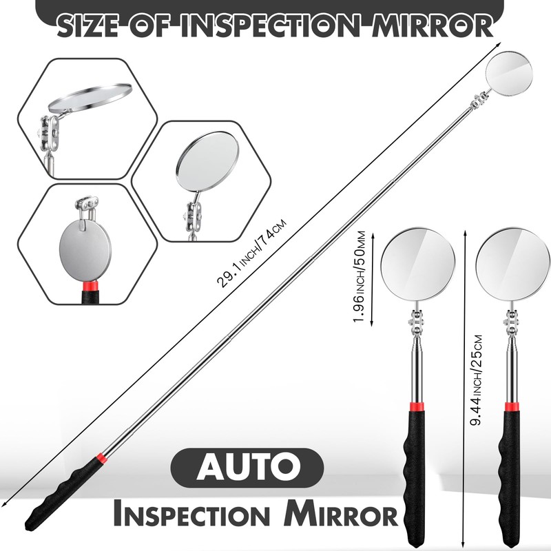 Copkim Copkim 1 Pcs Telescoping Inspection Mirror, 29 Inch Mechanics