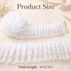 White Lace Ribbon, 1.8" x 6 Yards Double Layer Ruffle
