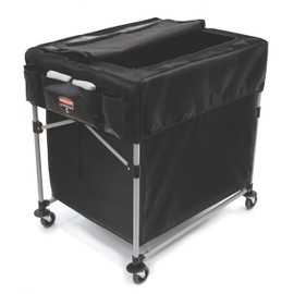 Rubbermaid Commercial Products, Cover for Rubbermaid Collapsible 8 bushel and Multi-Stream X-Cart with Quick-Access-Lid and Multiple Built-in-Storage Pockets, Large (1889864)