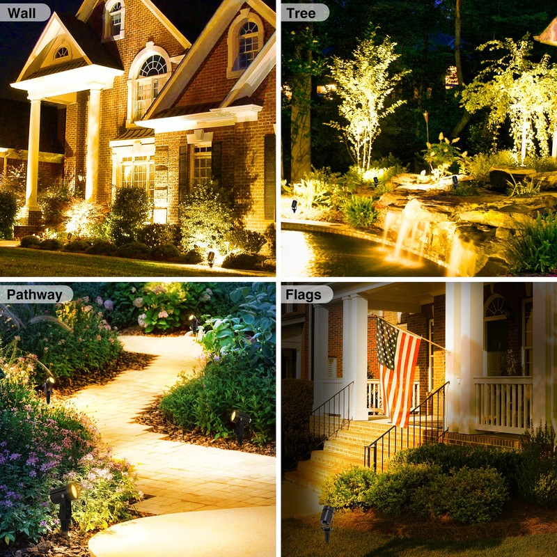 CREPOW Solar Spot Lights Outdoor, 2 Pack Solar Landscape Spotlights