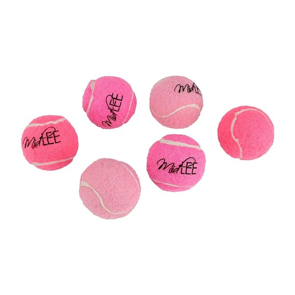 Assorted Pink Mini Tennis Squeaker Balls- Set of 6