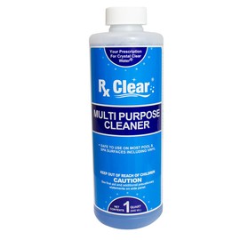 Rx Clear Multi-Purpose Cleaner | Prevent and Remove Dirt, Dark Marks and Calcium Scale | Safe for Use On Most Pool and Spa Surfaces Including Vinyl | 1 Quart Bottles | Single Pack
