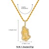 RepaTime Gold Plated Necklace with Praying Hands Pendant Stainless Steel